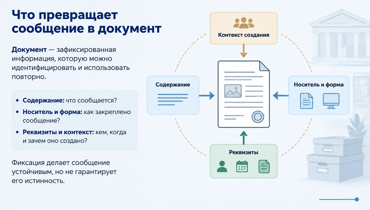 Что превращает сообщение в документ