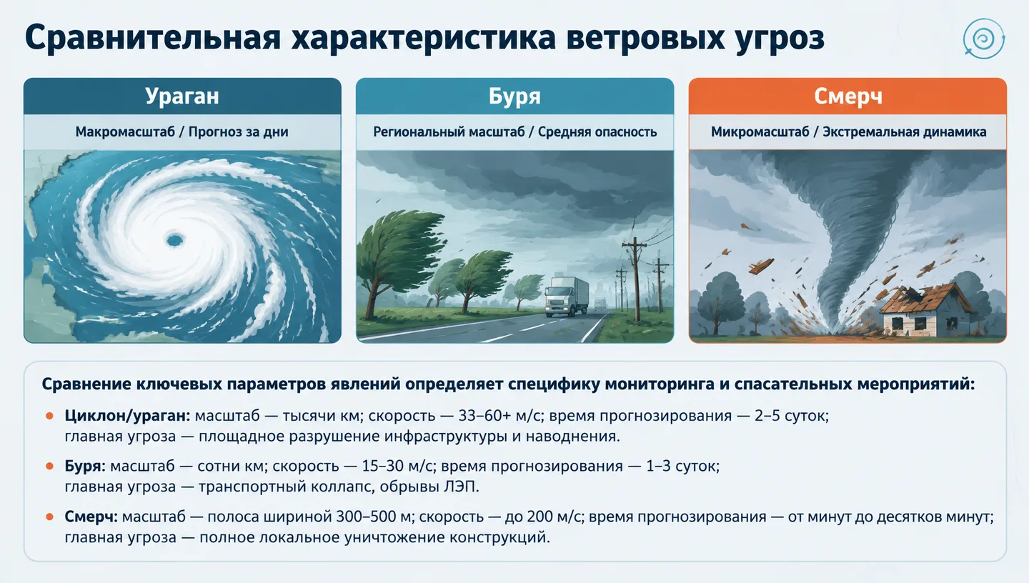 Сравнительная характеристика ветровых угроз