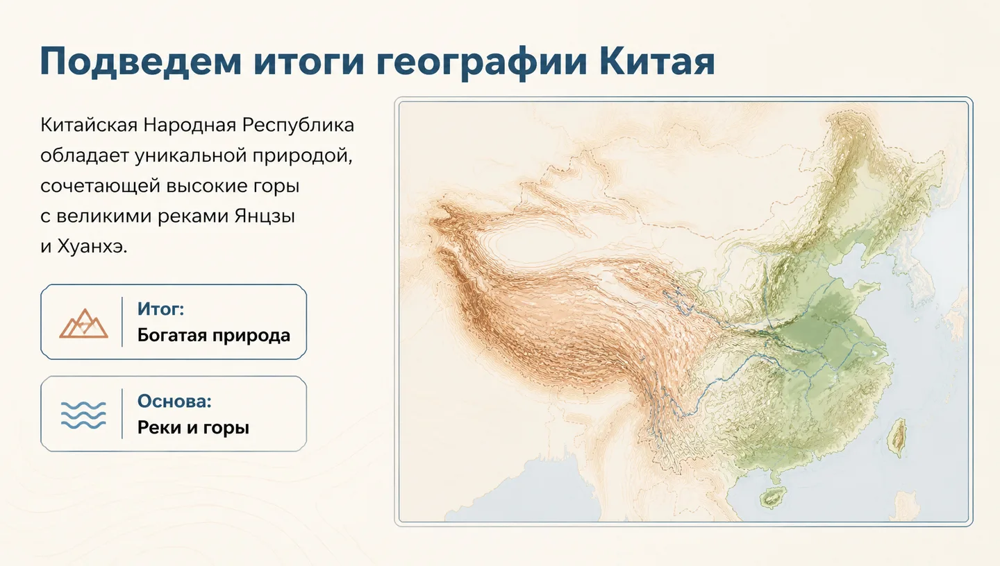 Подведем итоги географии Китая