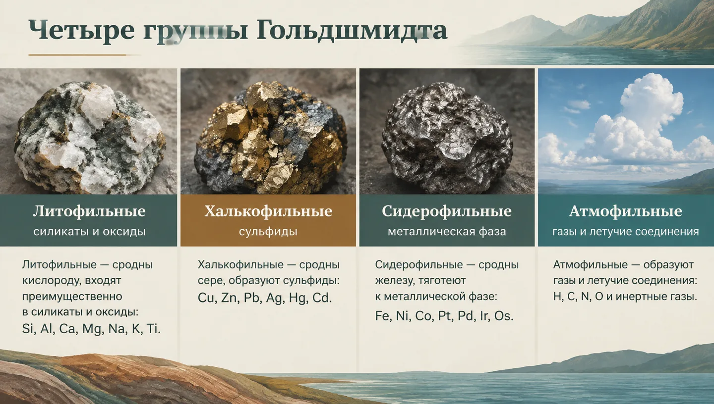 Четыре группы Гольдшмидта