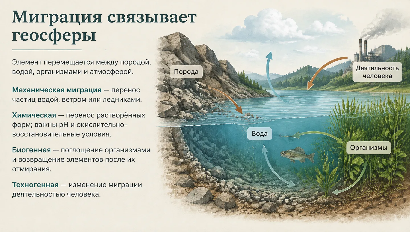 Миграция связывает геосферы