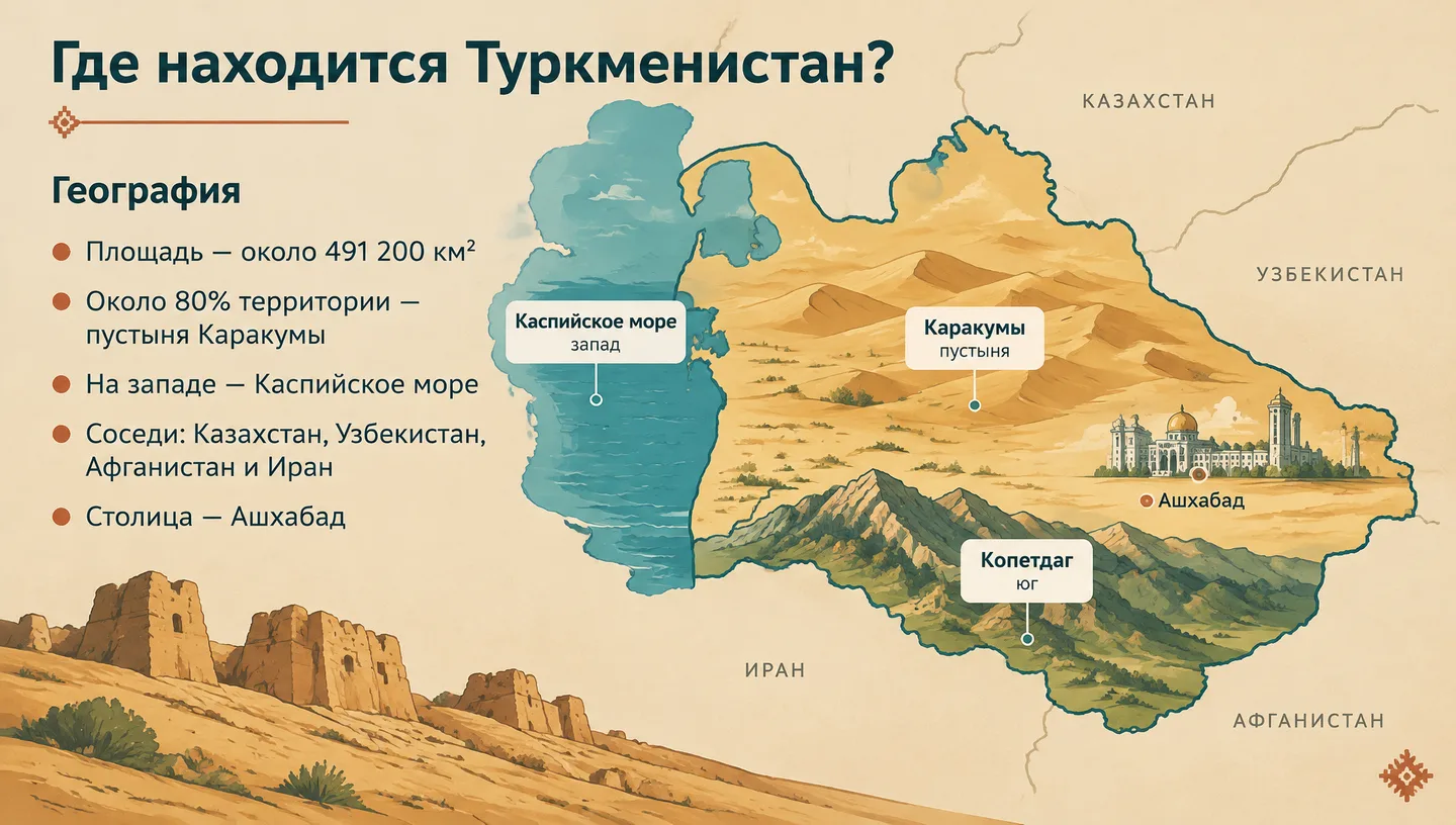 Где находится Туркменистан?