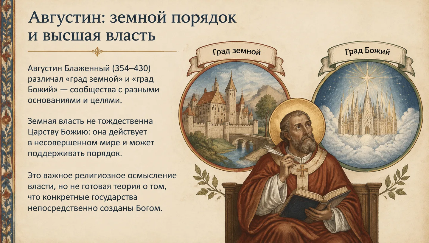 Августин: земной порядок и высшая власть