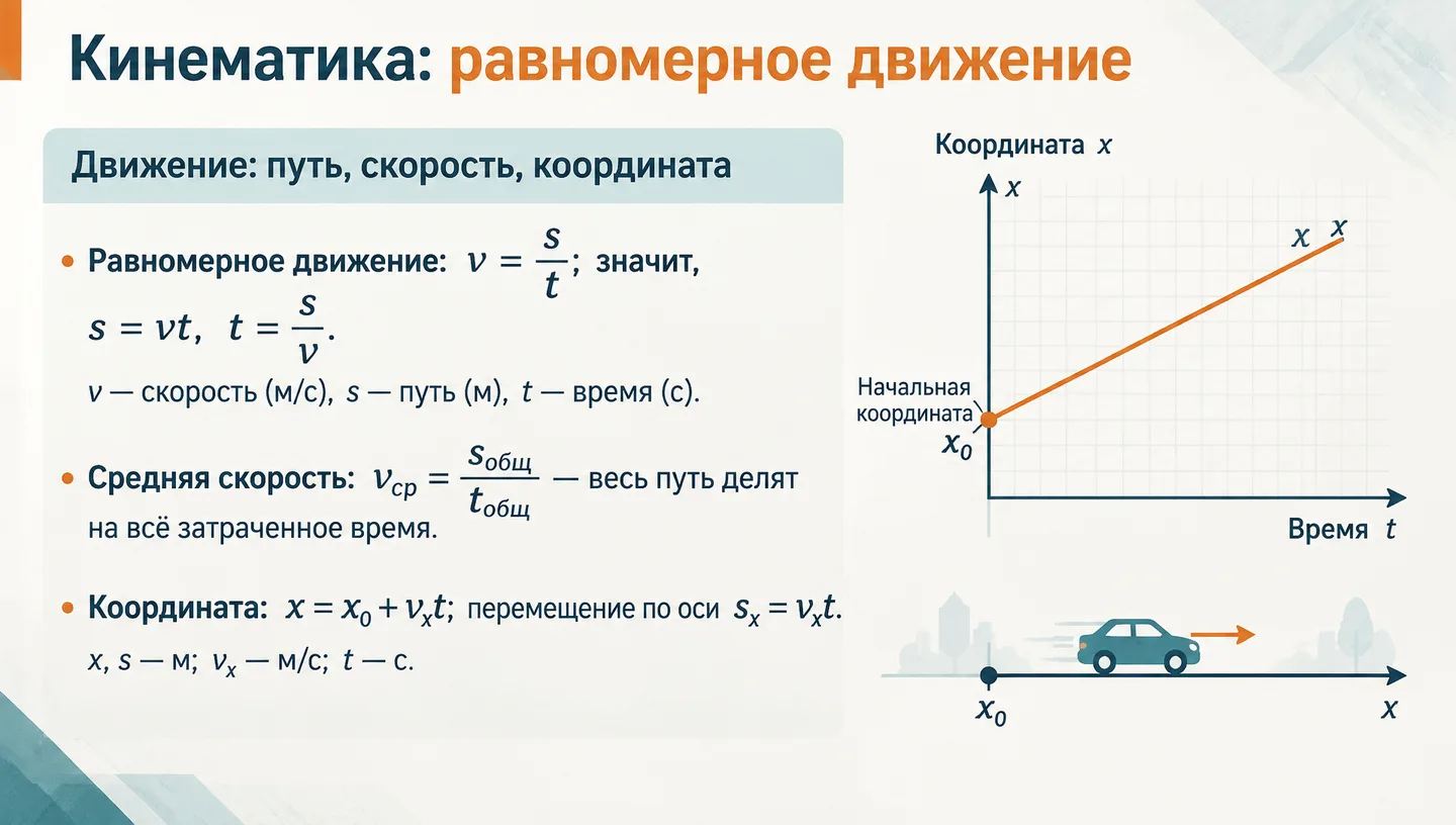 Кинематика: равномерное движение