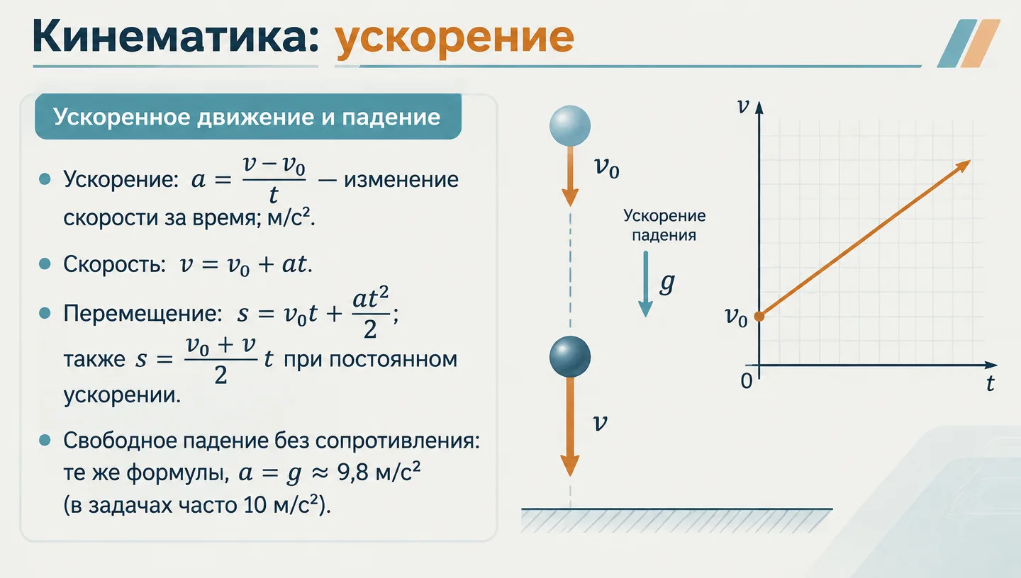 Кинематика: ускорение