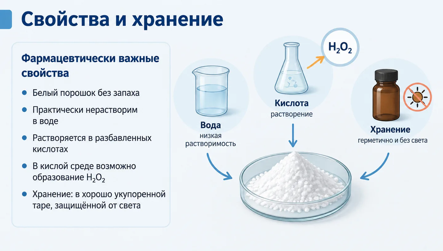 Свойства и хранение