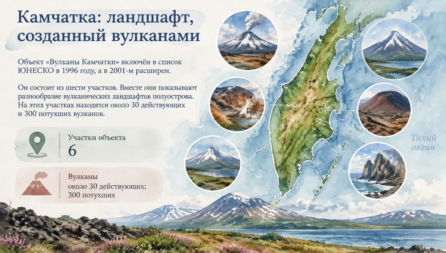 Камчатка: ландшафт, созданный вулканами
