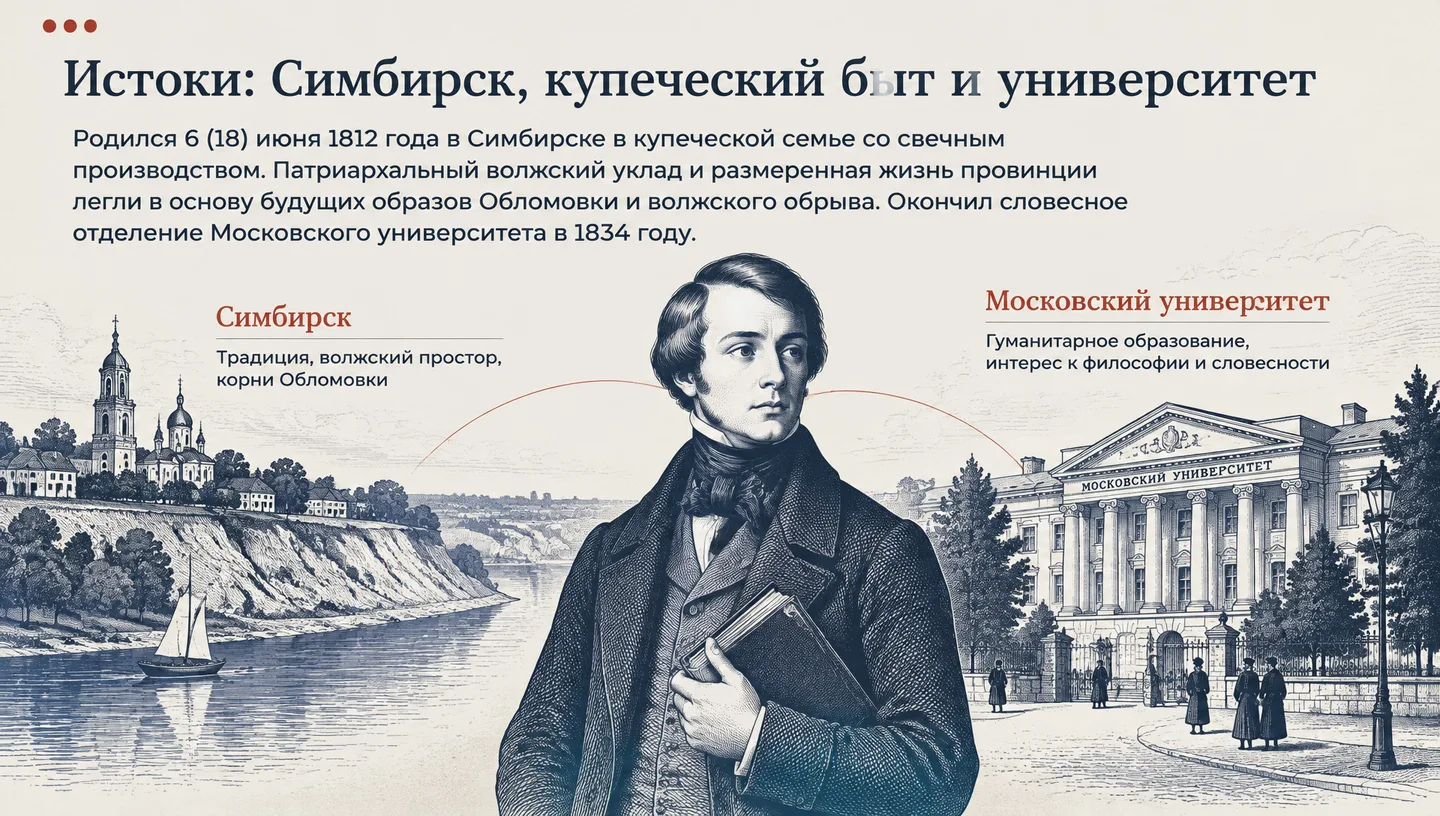 Истоки: Симбирск, купеческий быт и университет