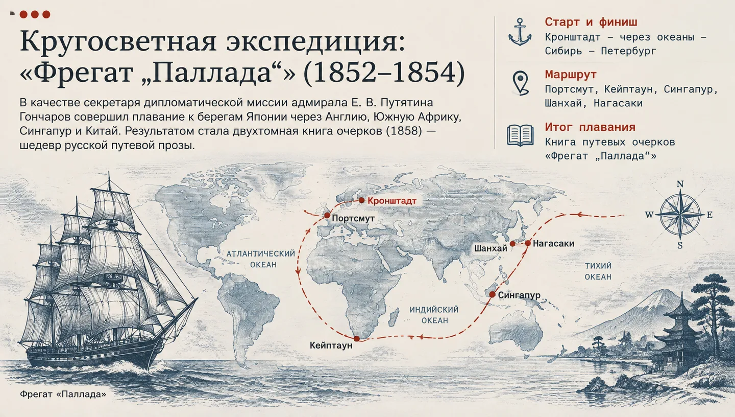 Кругосветная экспедиция: «Фрегат „Паллада“» (1852–1854)