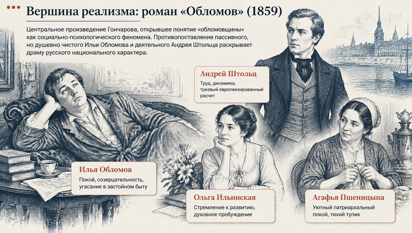 Вершина реализма: роман «Обломов» (1859)