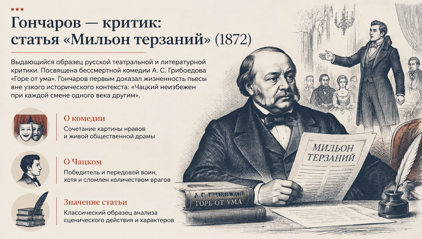 Гончаров — критик: статья «Мильон терзаний» (1872)