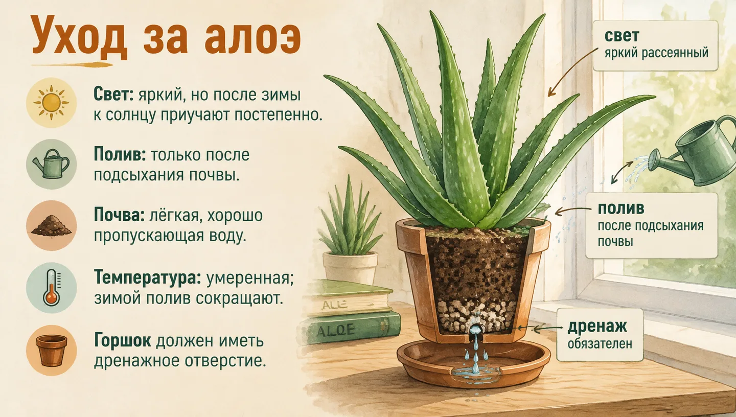 Уход за алоэ