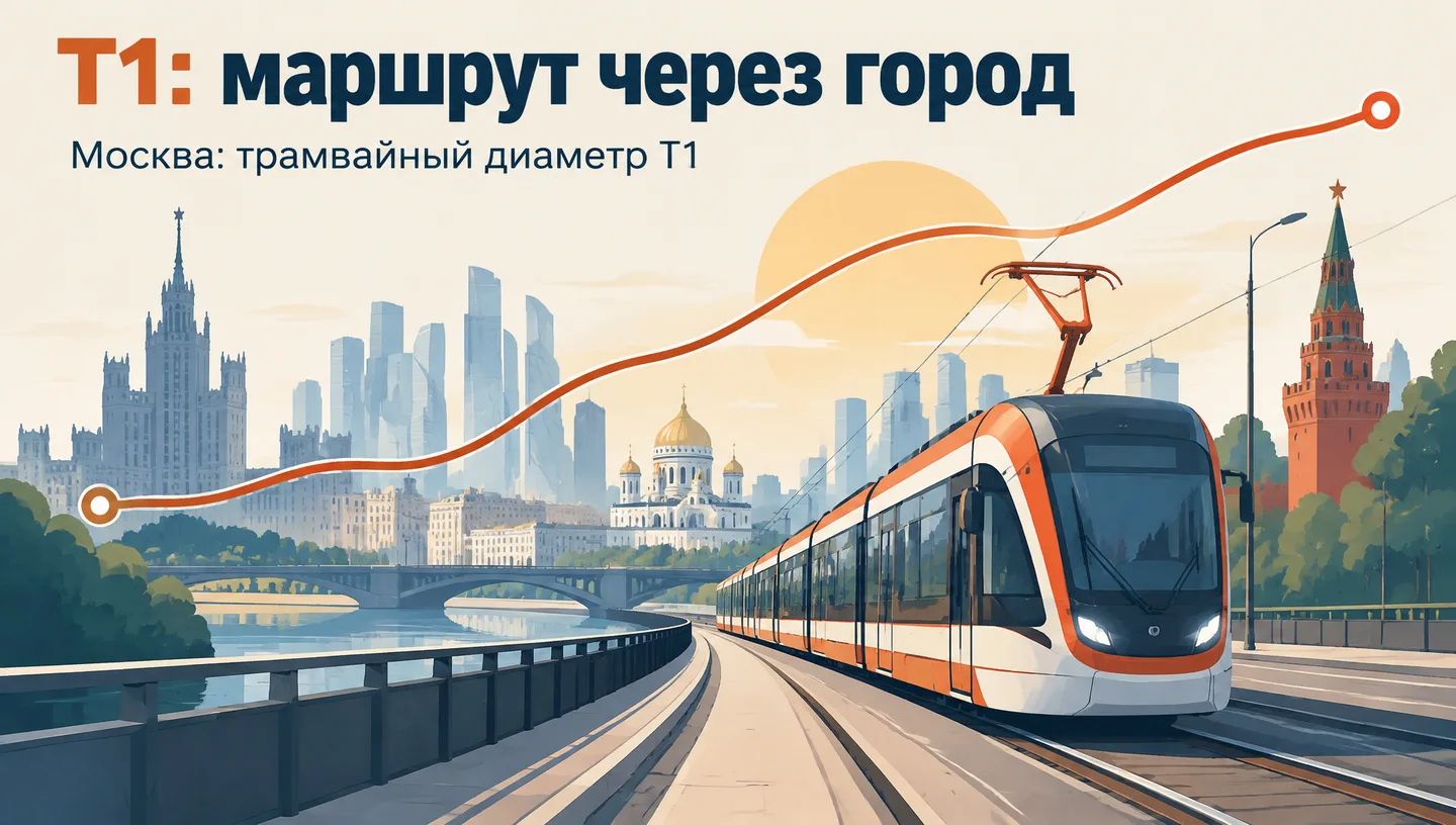 Первый слайд: Т1: маршрут через город