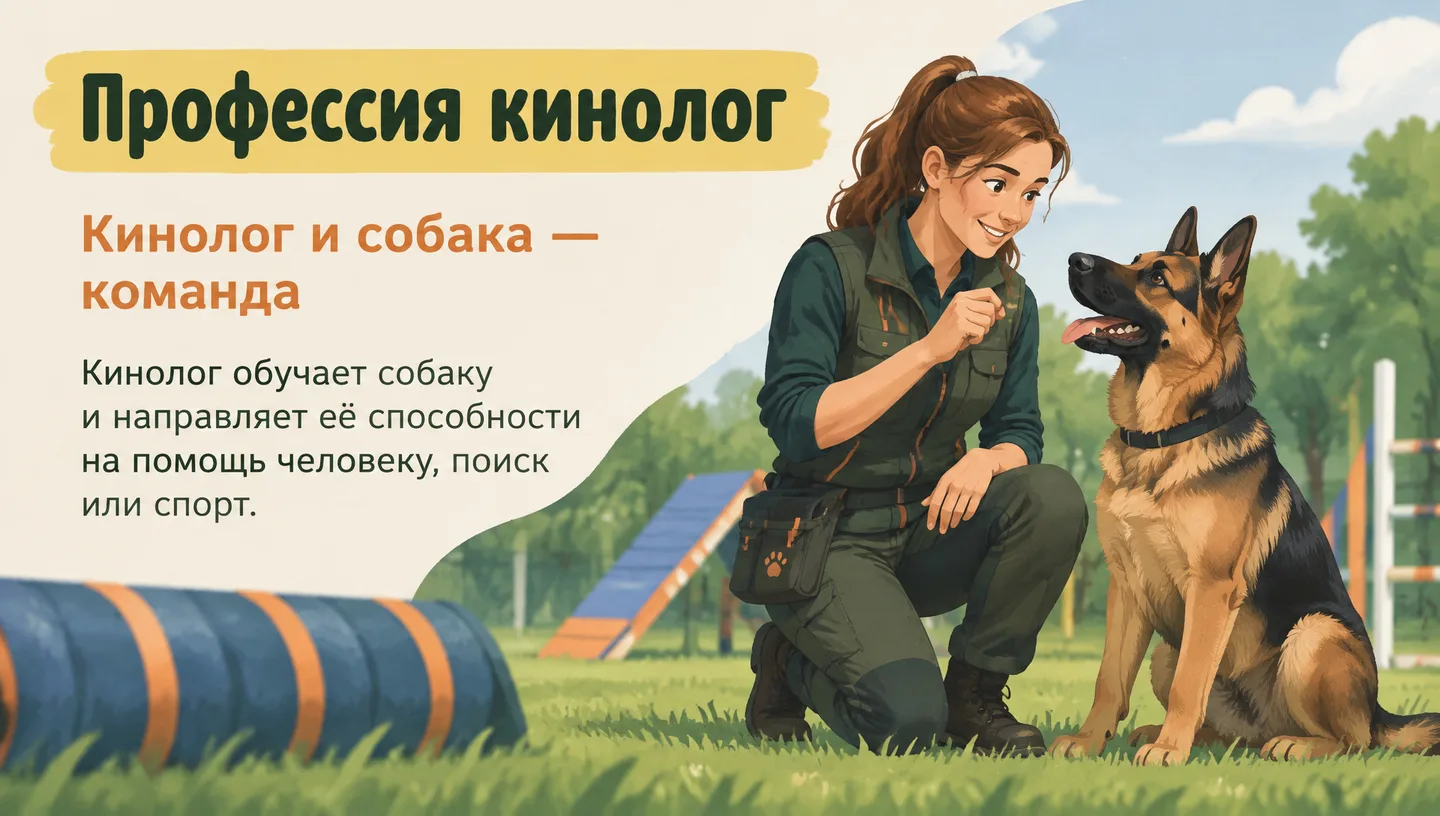Первый слайд: Профессия кинолог