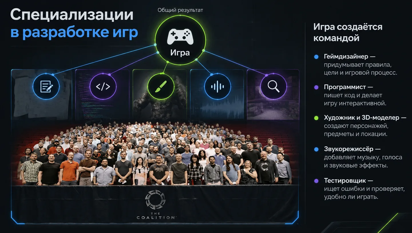 Специализации в разработке игр
