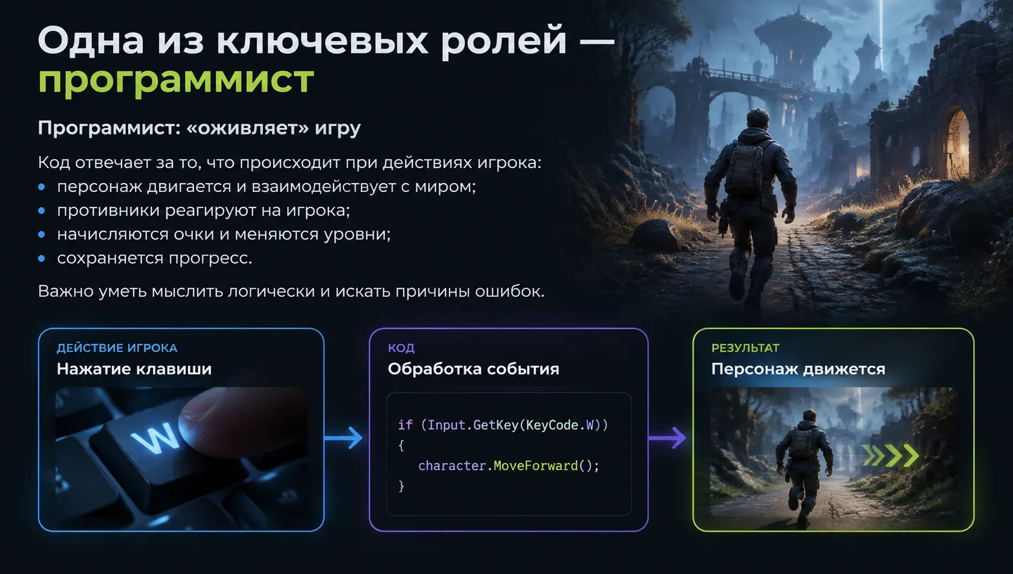 Одна из ключевых ролей — программист