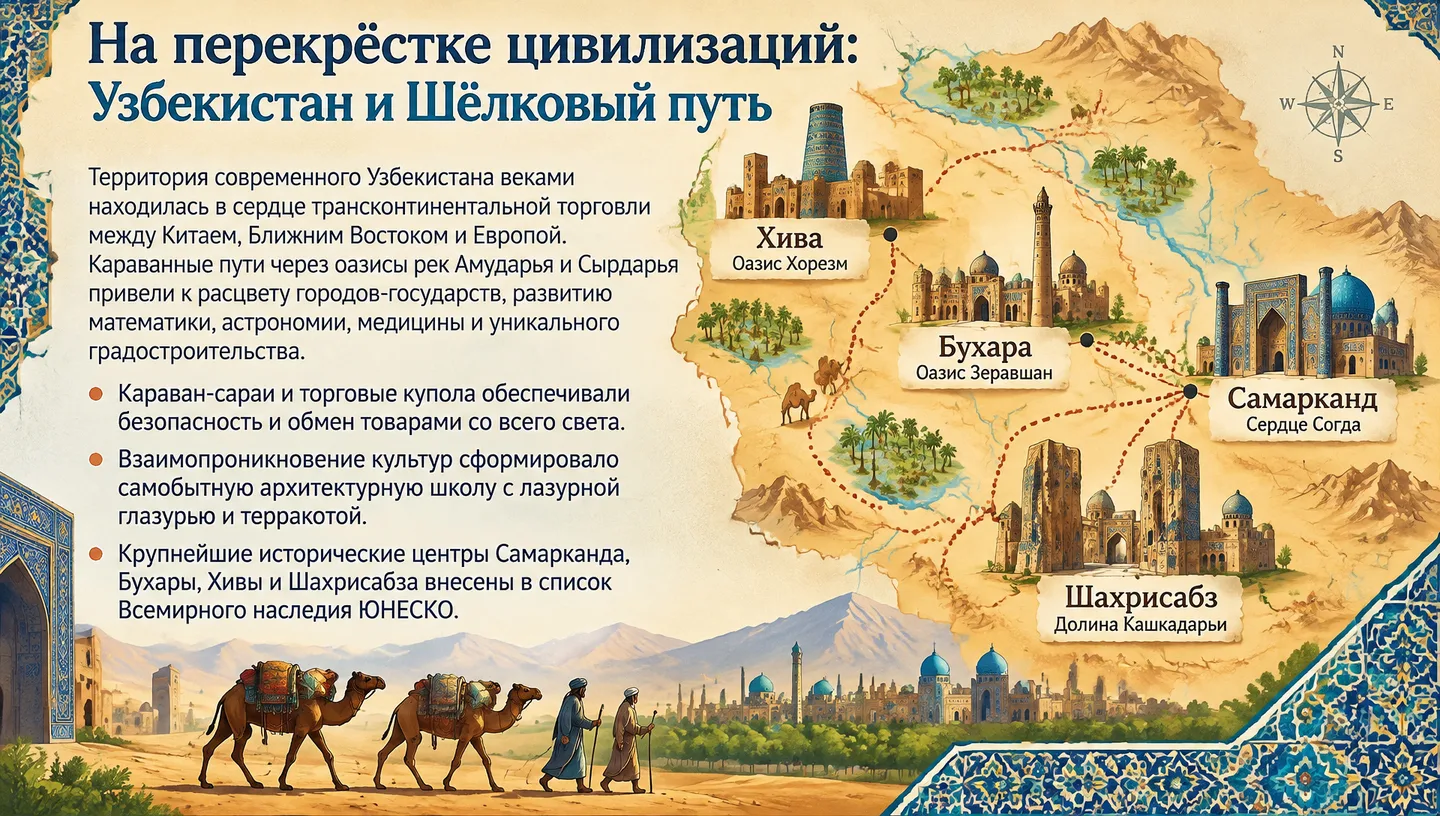На перекрёстке цивилизаций: Узбекистан и Шёлковый путь