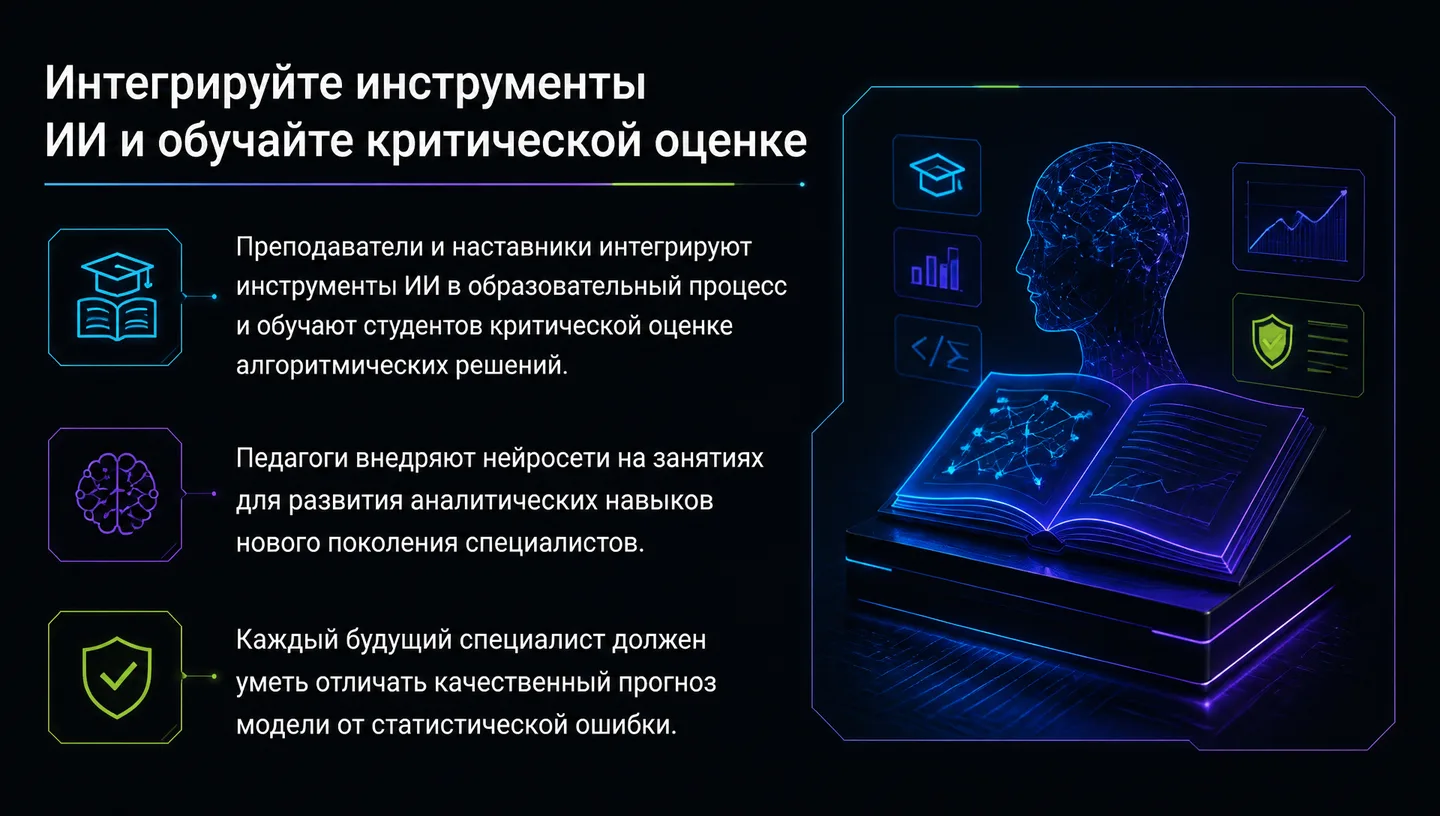 Интегрируйте инструменты ИИ и обучайте критической оценке