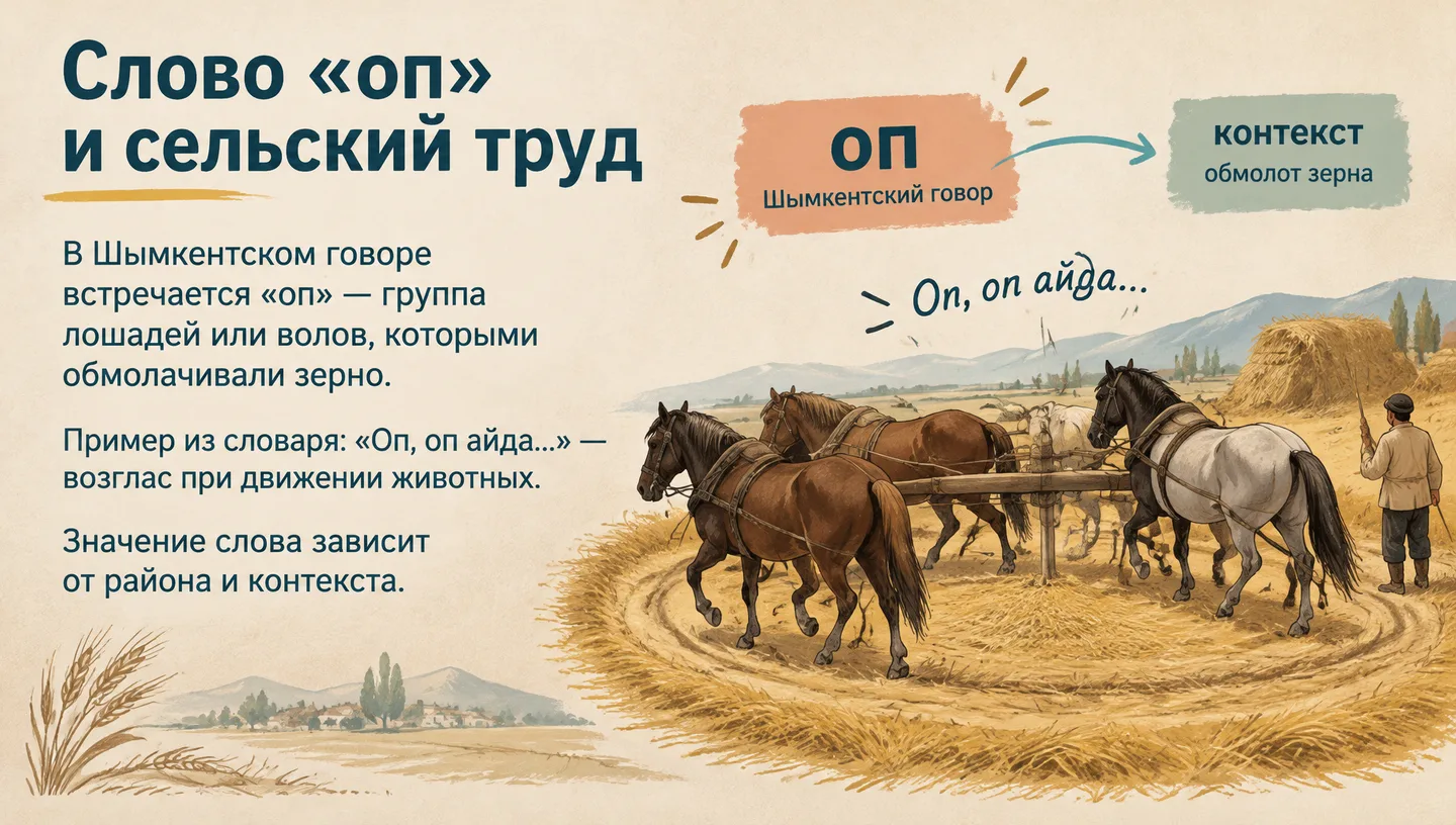Слово «оп» и сельский труд