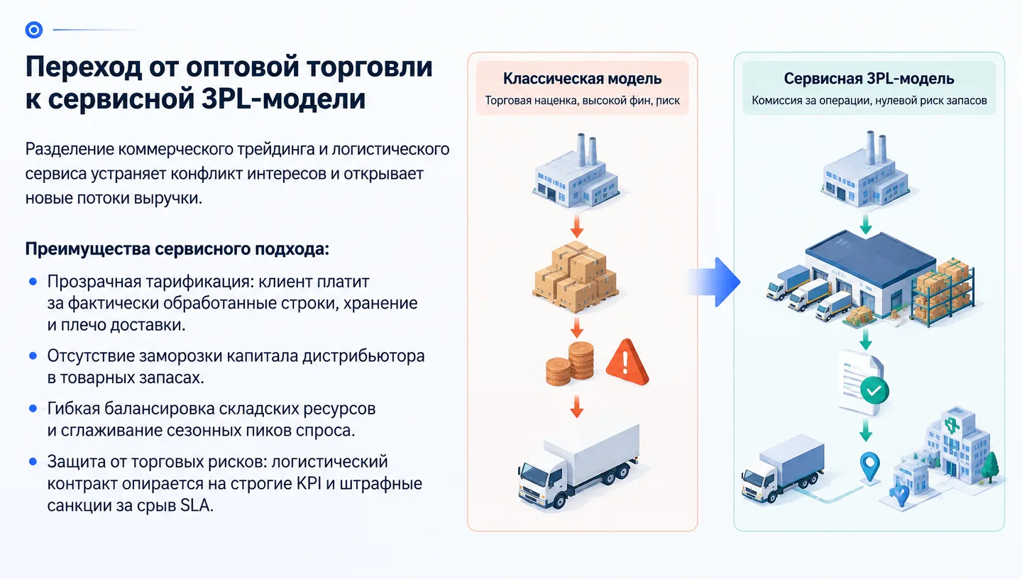 Переход от оптовой торговли к сервисной 3PL-модели