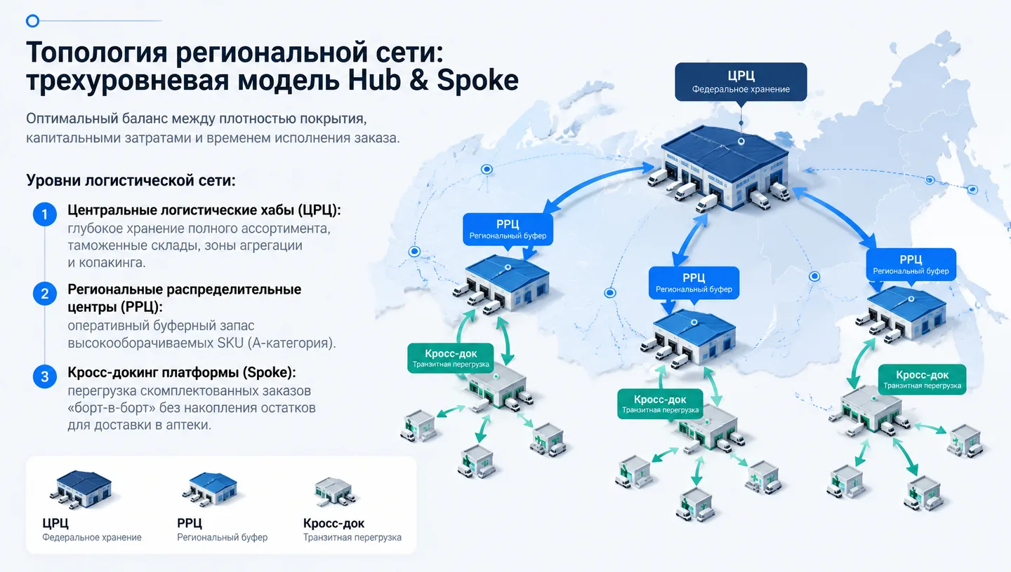 Топология региональной сети: трехуровневая модель Hub & Spoke