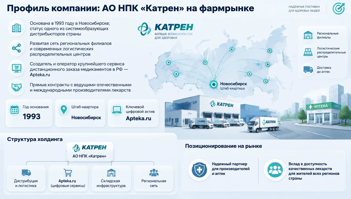Профиль компании: АО НПК «Катрен» на фармрынке