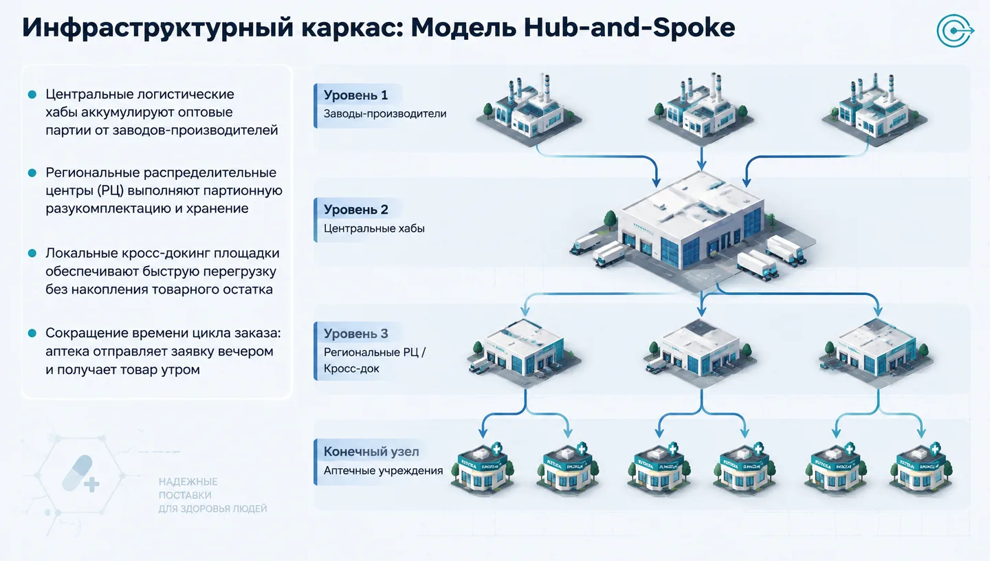 Инфраструктурный каркас: Модель Hub-and-Spoke