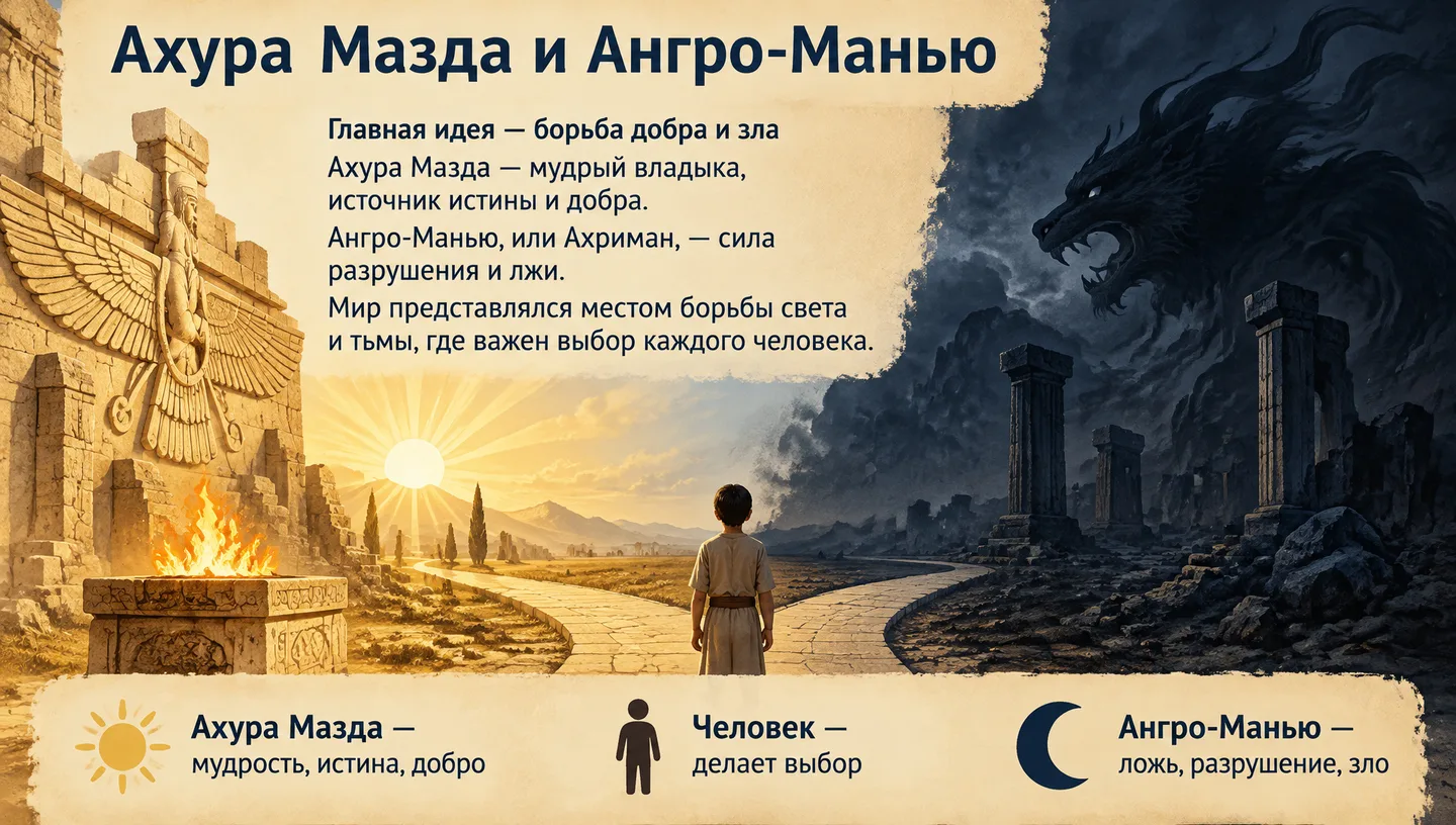 Ахура Мазда и Ангро-Манью