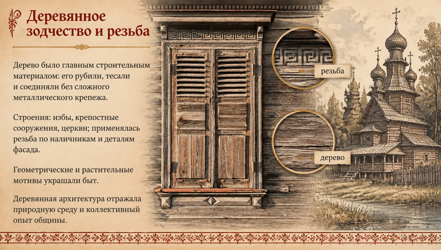 Деревянное зодчество и резьба