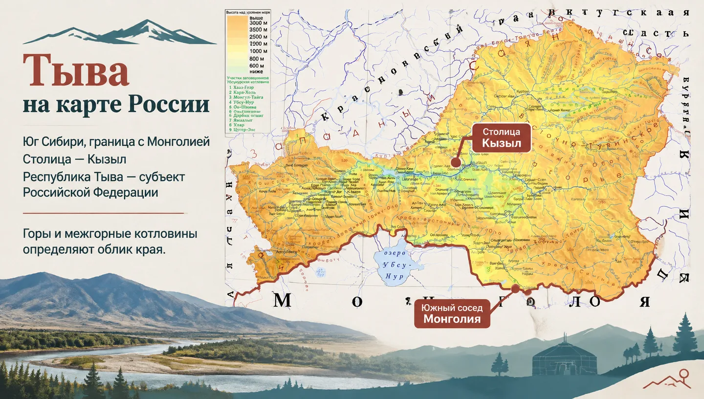 Тыва на карте России