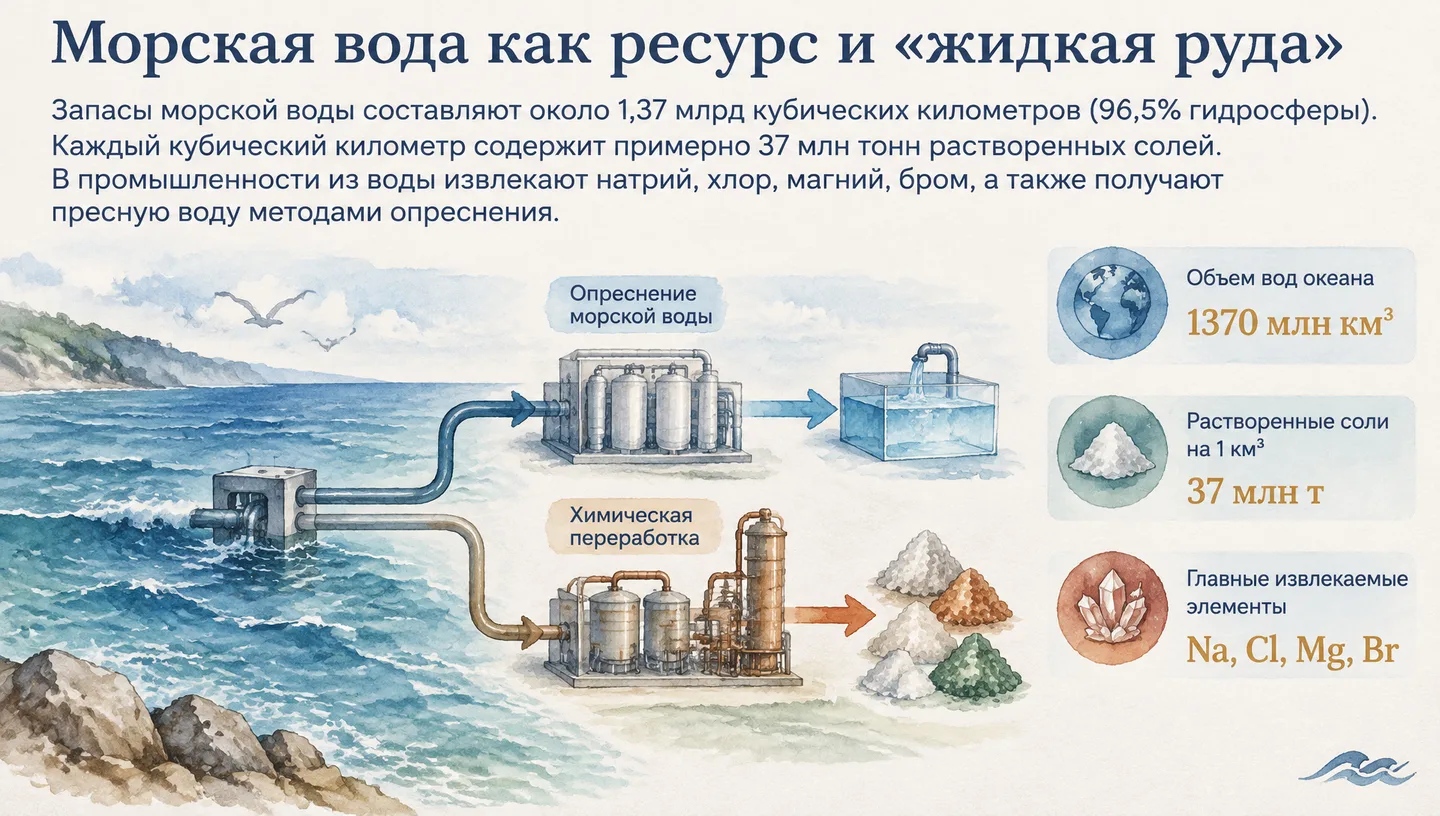Морская вода как ресурс и «жидкая руда»