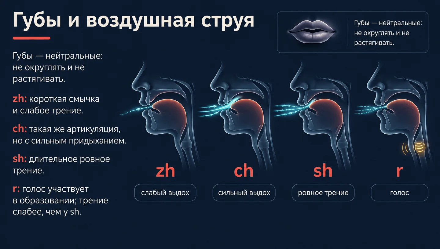 Губы и воздушная струя