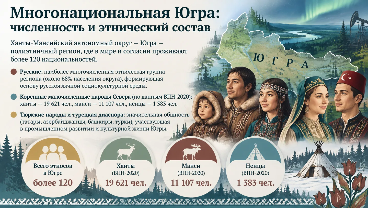 Многонациональная Югра: численность и этнический состав