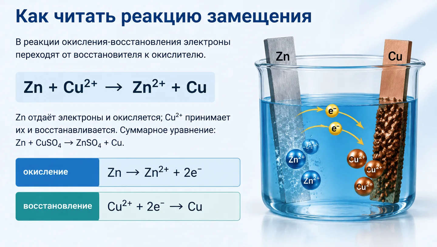 Как читать реакцию замещения