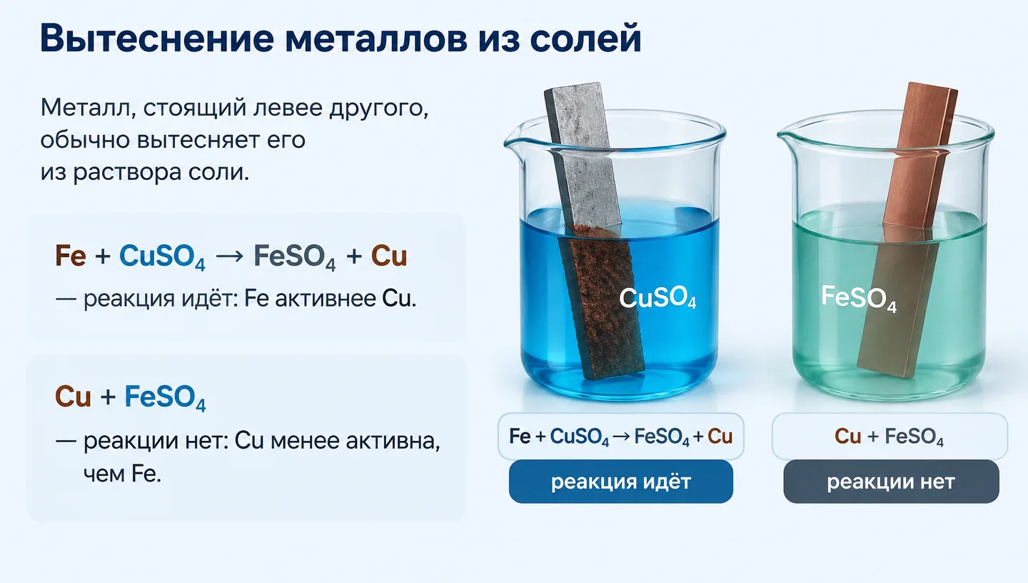 Вытеснение металлов из солей