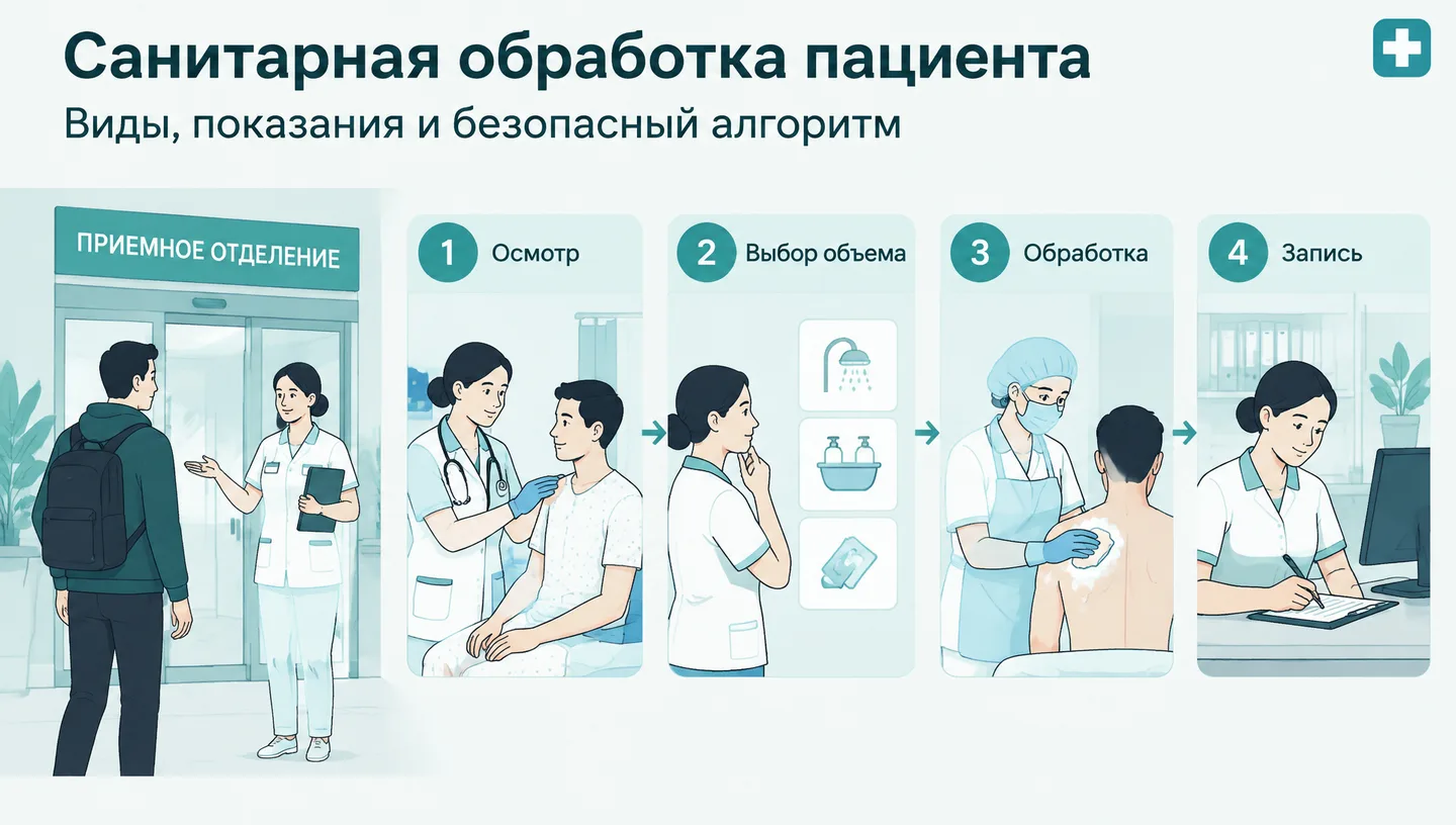 Первый слайд: Санитарная обработка пациента