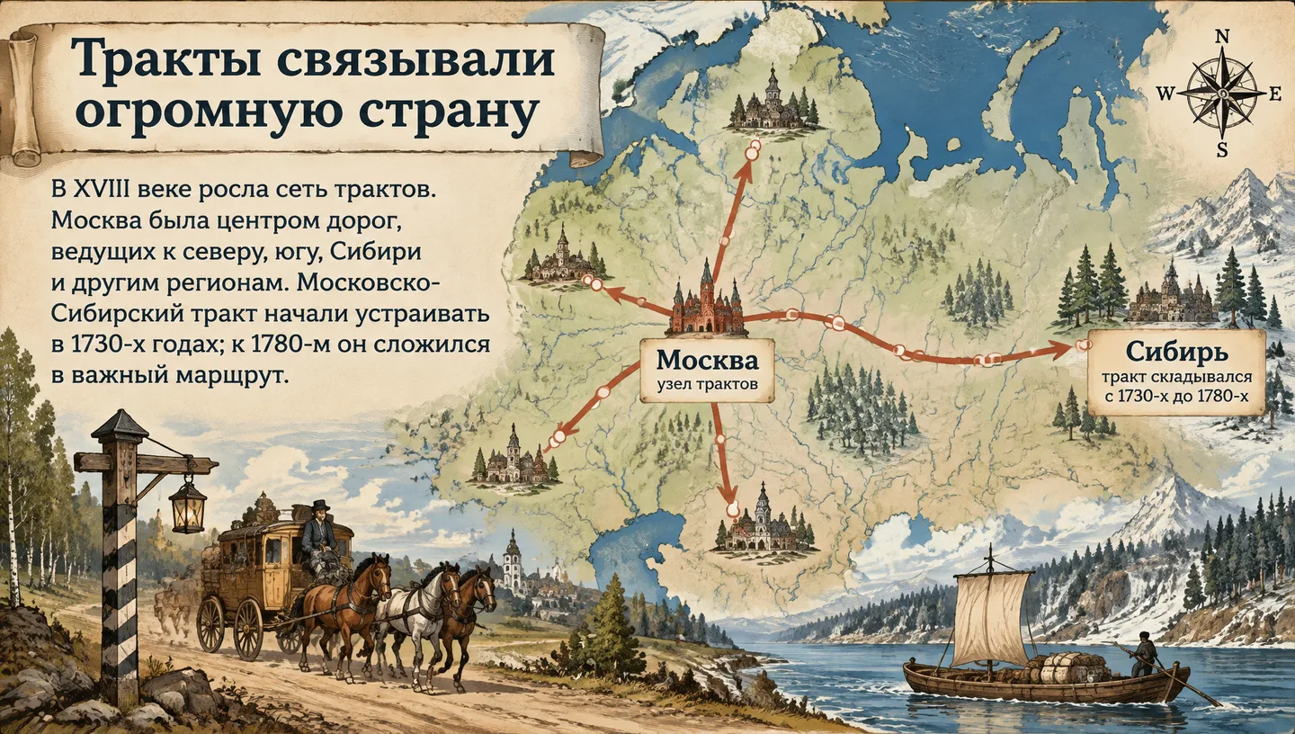 Тракты связывали огромную страну