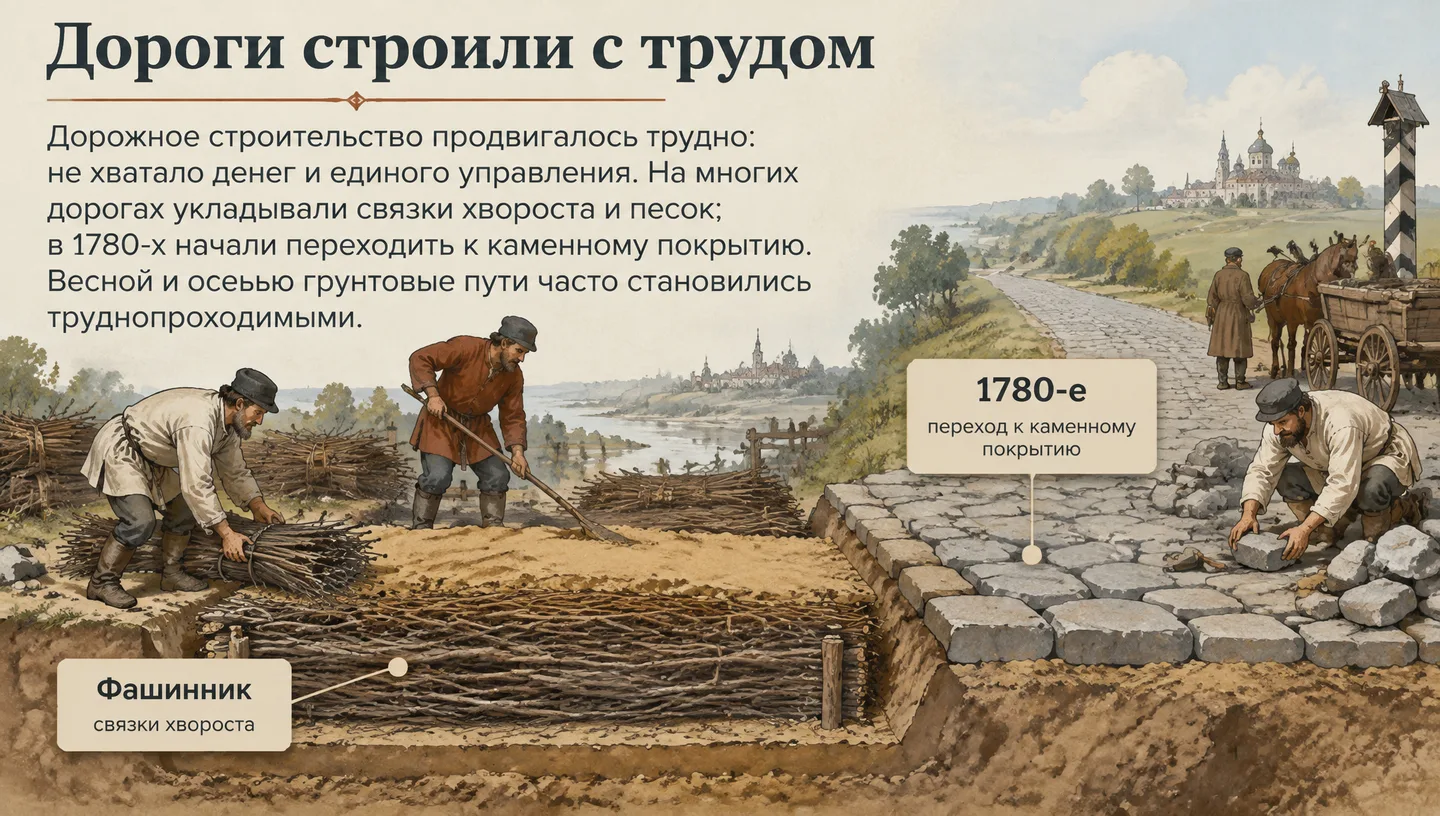 Дороги строили с трудом