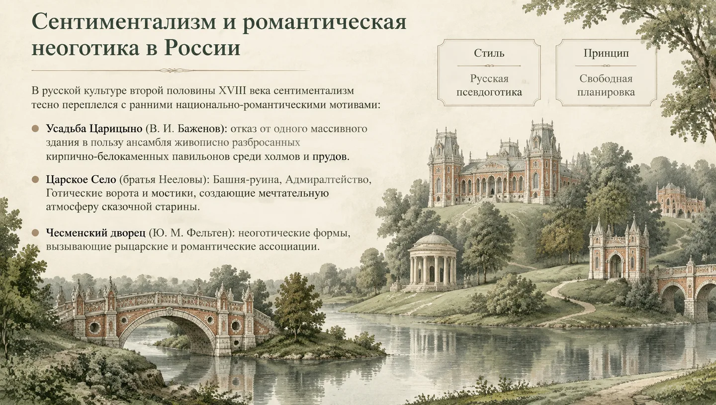 Сентиментализм и романтическая неоготика в России