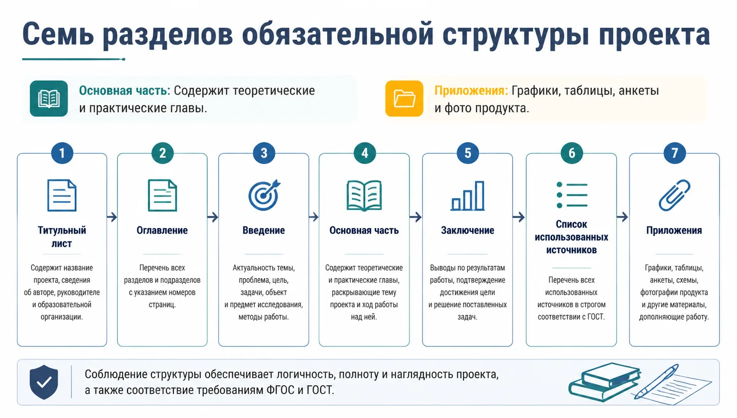 Семь разделов обязательной структуры проекта