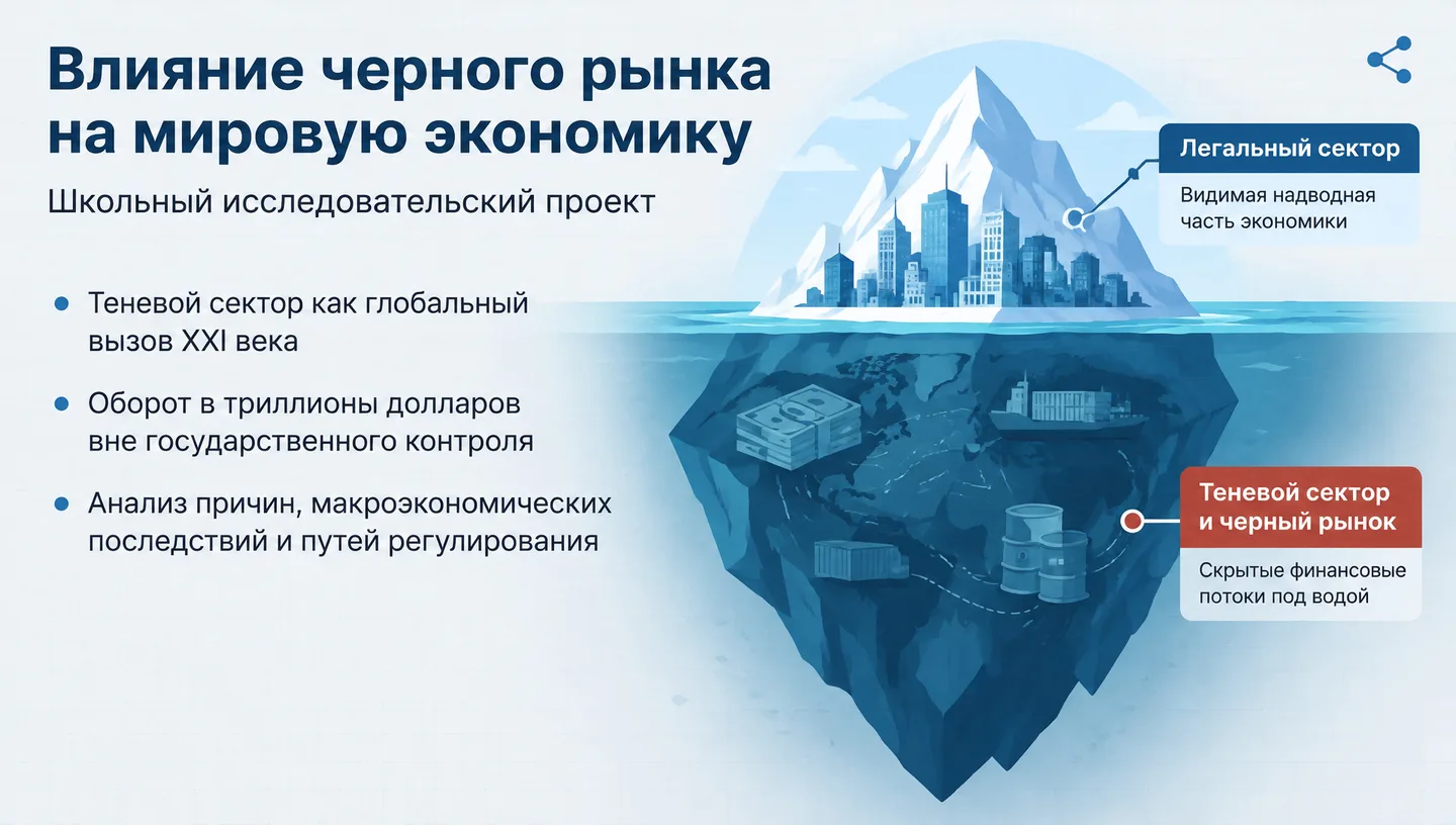 Первый слайд: Влияние черного рынка на мировую экономику