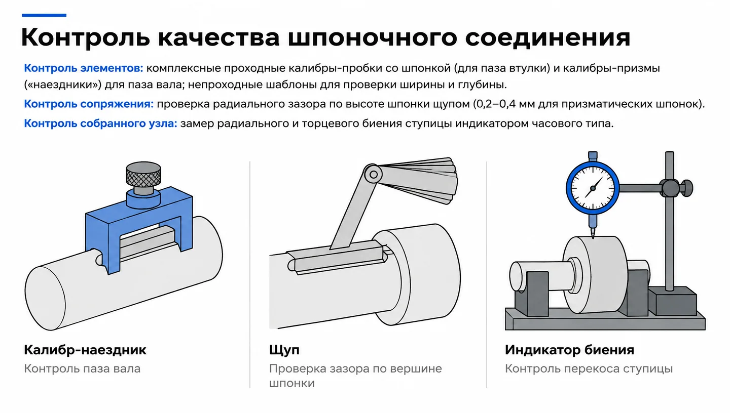 Контроль качества шпоночного соединения