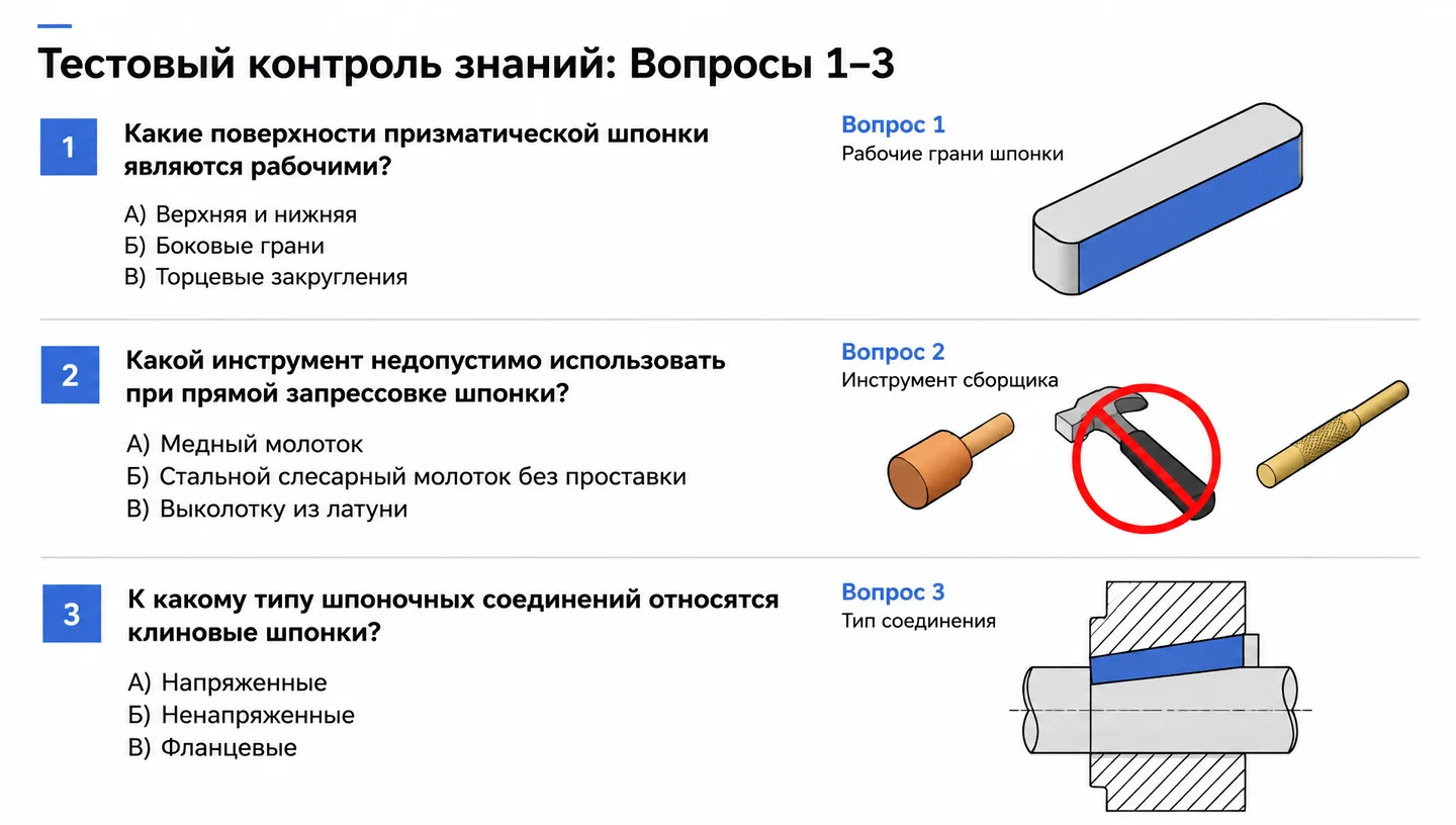 Тестовый контроль знаний: Вопросы 1–3