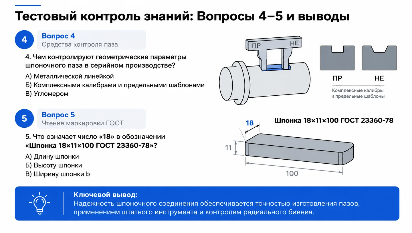 Тестовый контроль знаний: Вопросы 4–5 и выводы