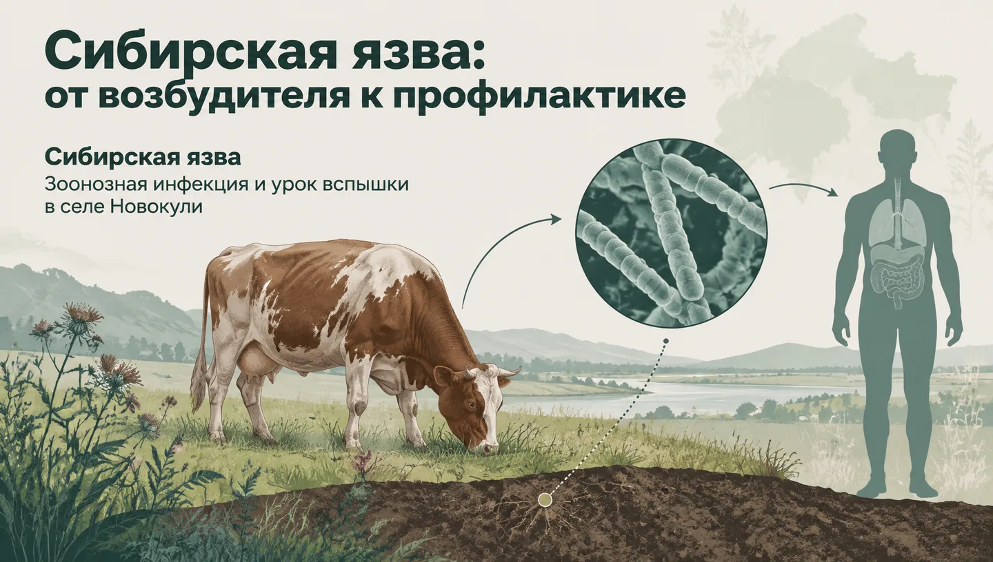Первый слайд: Сибирская язва: от возбудителя к профилактике