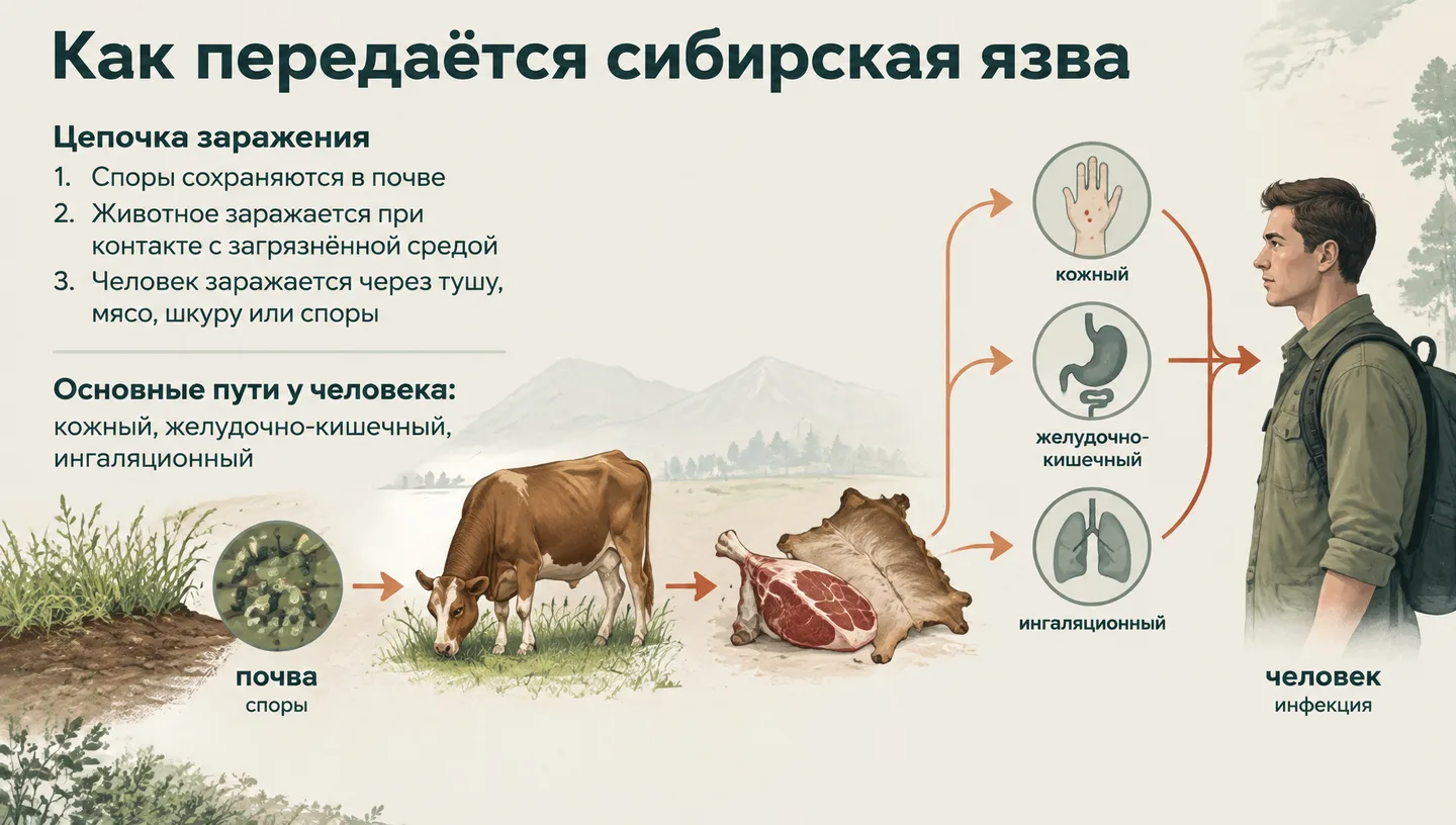 Как передаётся сибирская язва
