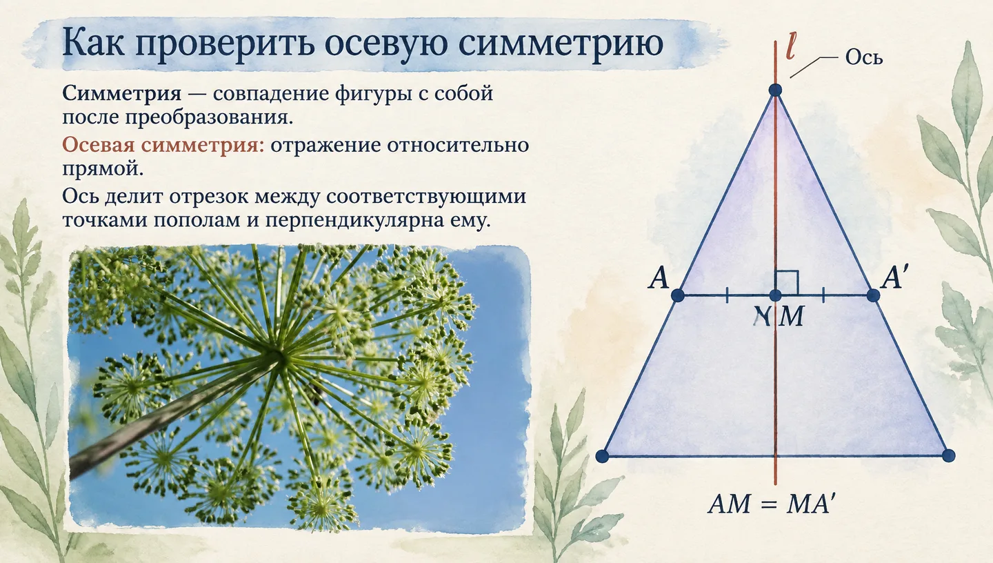 Как проверить осевую симметрию
