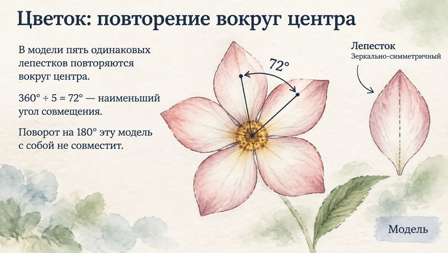 Цветок: повторение вокруг центра