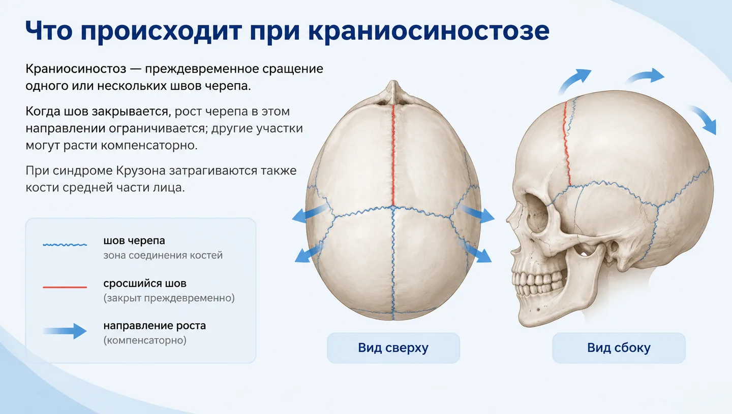 Что происходит при краниосиностозе