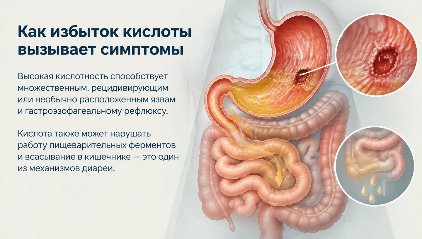 Как избыток кислоты вызывает симптомы
